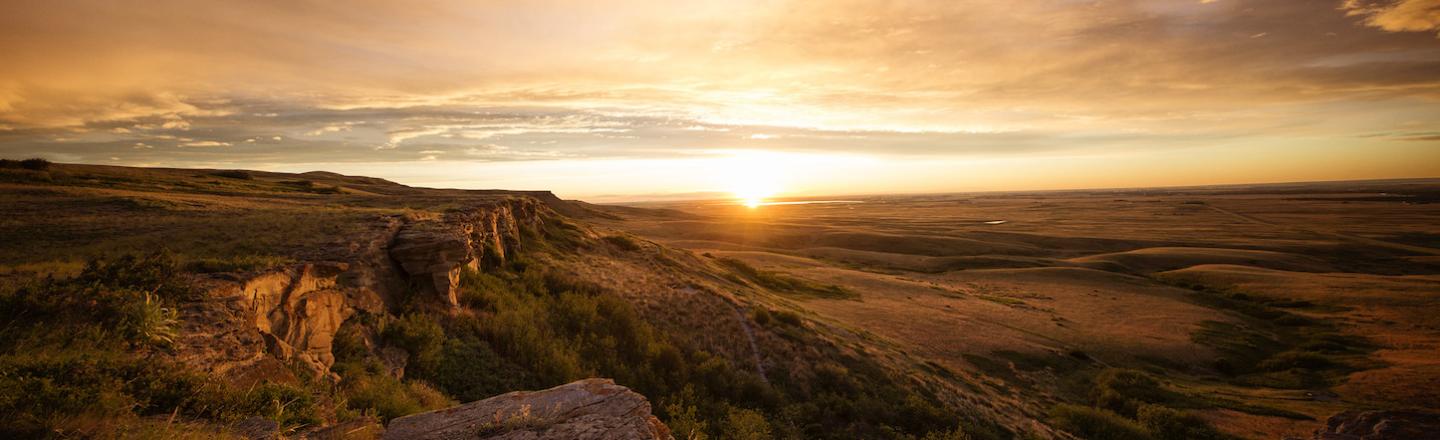 Scenic sunset / sunrise shot at Head-Smashed-In Buffalo Jump